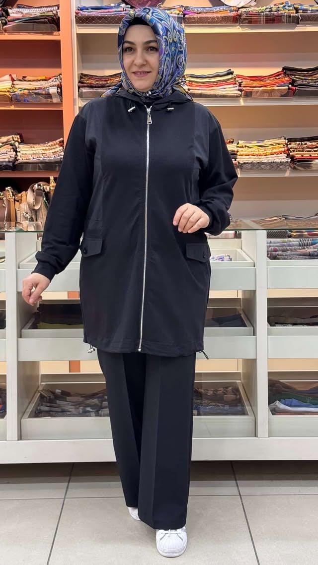 Puane - Paraşüt Kumaş Detaylı Kap Siyah/10733