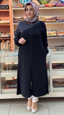 Janset - Paraşüt Kumaş Detaylı Kap Siyah/4367