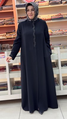 Pat Nakışlı Ferace Siyah/9040 - Thumbnail