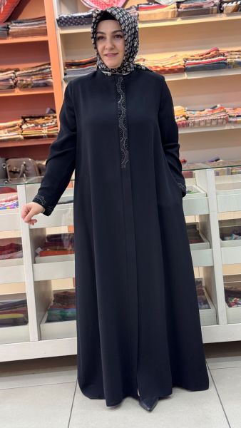 Pat Nakışlı Ferace Siyah/9040