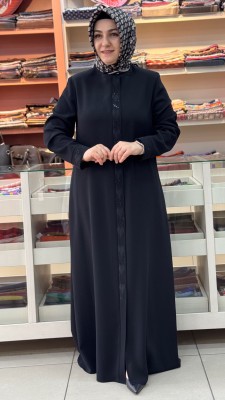 Pat Nakışlı Ferace Siyah/9041 - Thumbnail