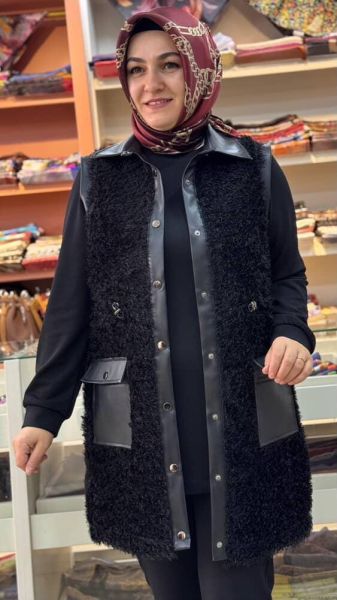 Peluş Detaylı Üçlü Takım Siyah/2268