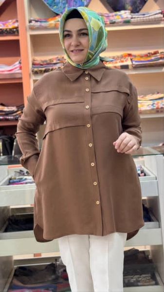 Pile Detaylı Tunik Kahve/2511442