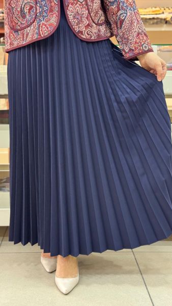 Pileli Etek Lacivert/8940