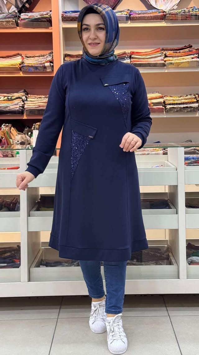 Şura - Pul Detaylı Tunik Lacivert/ 3304