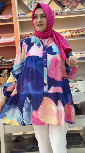 Renkli Tunik Lacivert/170153