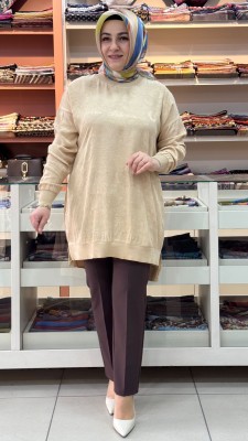 Kado - Ribana Detaylı Jakarlı Tunik Taş/262926