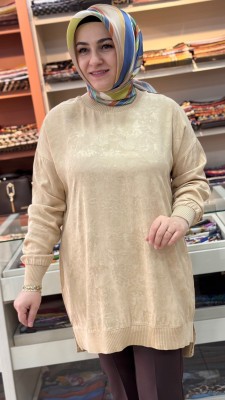 Ribana Detaylı Jakarlı Tunik Taş/262926 - Thumbnail