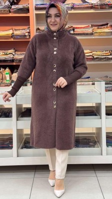  - Sakal Düğmeli Kaşe Hırka Kahve/4857