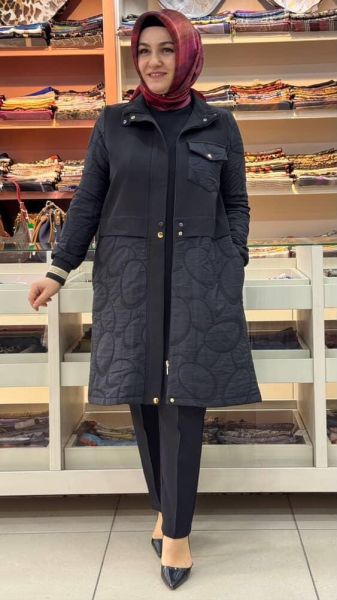 Simli Ribana Detaylı Kap Siyah/24466