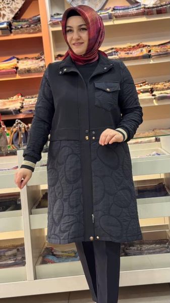 Simli Ribana Detaylı Kap Siyah/24466