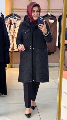 Simli Ribana Detaylı Kap Siyah/24466 - Thumbnail