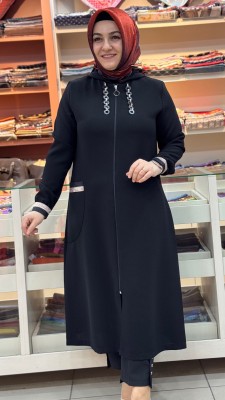 Simli Ribanalı Kap Siyah/12211 - Thumbnail