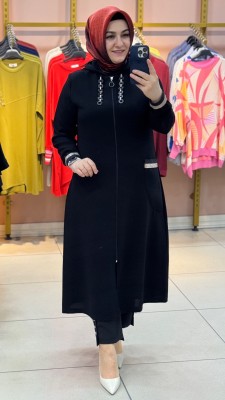 Simli Ribanalı Kap Siyah/12211 - Thumbnail