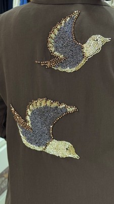 Sırtı Kuş İşlemeli Kap Kahve/1771 - Thumbnail