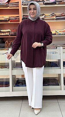 Gaze - Sırtı Nakış Detaylı Tunik Bordo/4232 