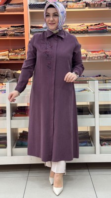 Haya - Sırtı Taşlı Tunik Mürdüm/1730