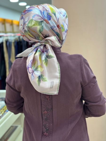 Sırtı Taşlı Tunik Mürdüm/1730