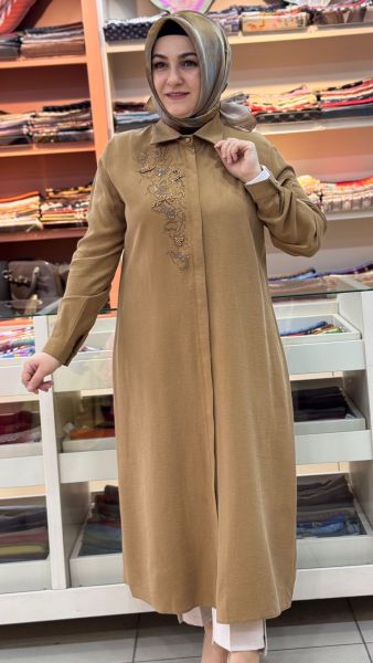 Sırtı Taşlı Tunik Hardal/1730