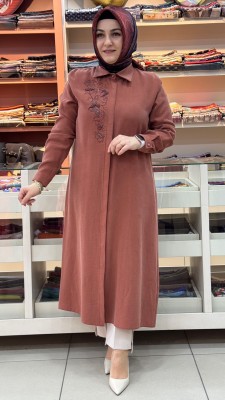 Haya - Sırtı Taşlı Tunik Kiremit/1730