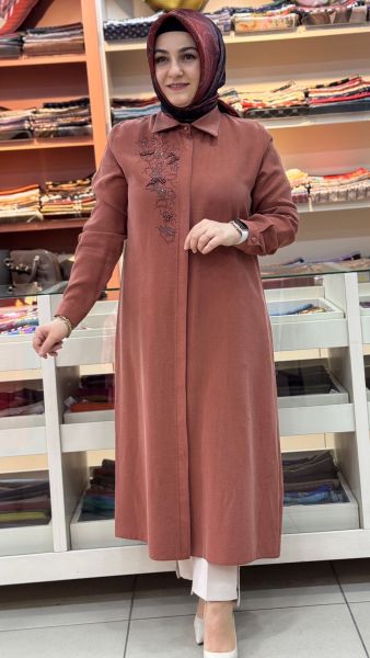 Sırtı Taşlı Tunik Kiremit/1730