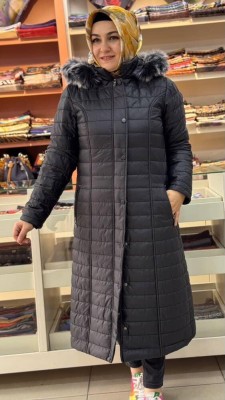 Şişme Mont Siyah/ 6079 - Thumbnail