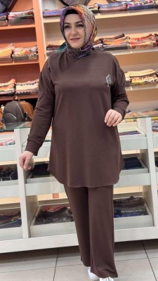 Taş Aksesuarlı Takım Kahve/1291 - Thumbnail