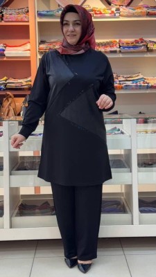 inza moda - Taş Detaylı Takım Siyah/13211