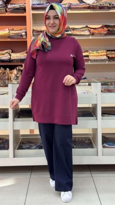 Kado - Taş Detaylı Tunik Bordo/257434