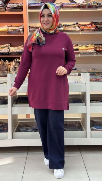 Taş Detaylı Tunik Bordo/257434
