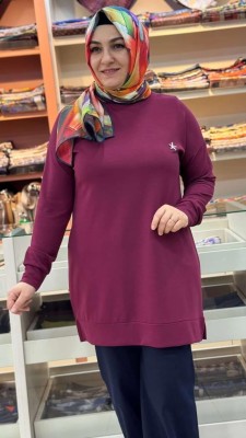 Taş Detaylı Tunik Bordo/257434 - Thumbnail