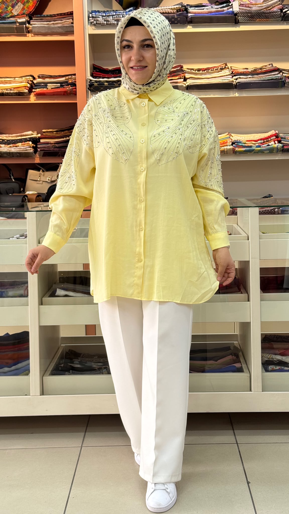 Aynaz - Taş Detaylı Tunik Sarı/ 170310 