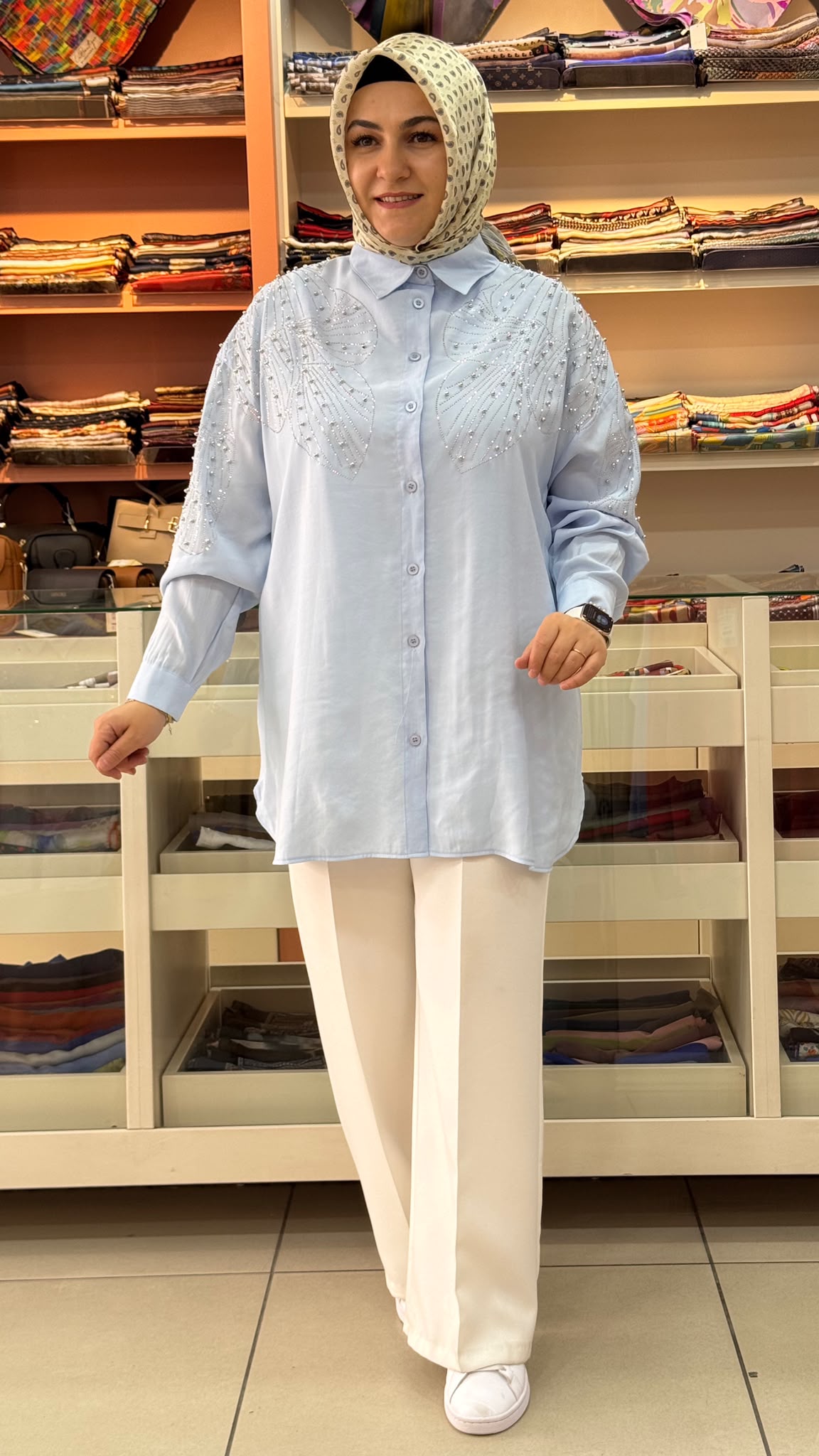 Aynaz - Taş Detaylı Tunik Mavi/ 170310