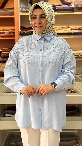 Taş Detaylı Tunik Mavi/ 170310