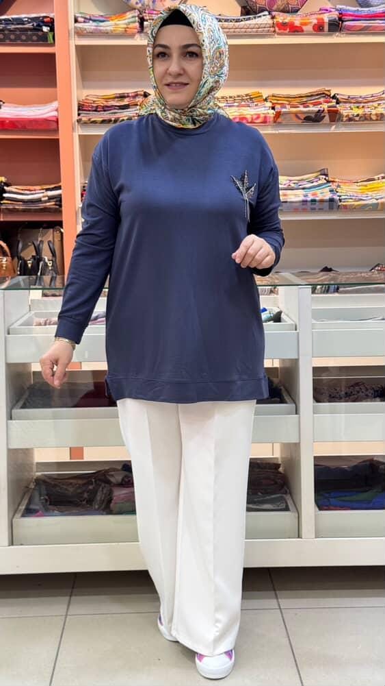 Kado - Taş Detaylı Tunik Antrasit/9653