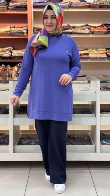 Taş Detaylı Tunik Lila/257434 - Thumbnail