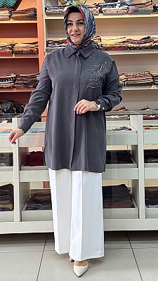 Kado - Taş Detaylı Tunik Gri/268200