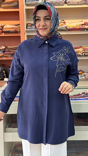 Taş Detaylı Tunik Lacivert/268200