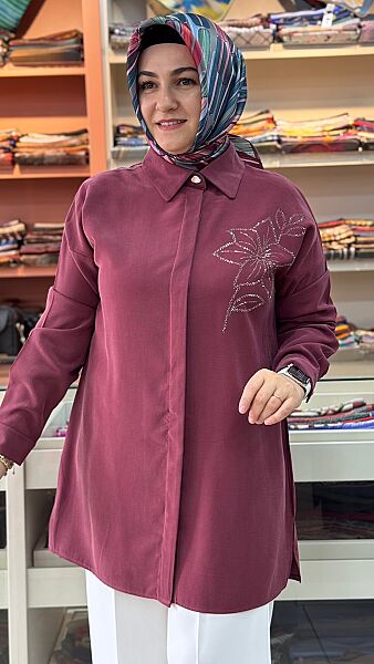 Taş Detaylı Tunik Bordo/268200