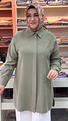 Taş Detaylı Tunik Yeşil/268200 - Thumbnail