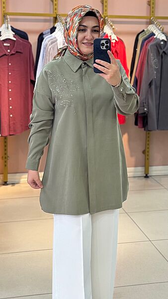 Taş Detaylı Tunik Yeşil/268200