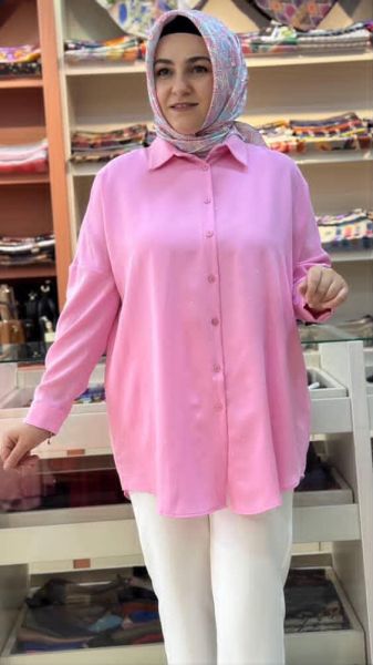 Taş Detaylı Yarasa Kol Tunik Pembe/170189