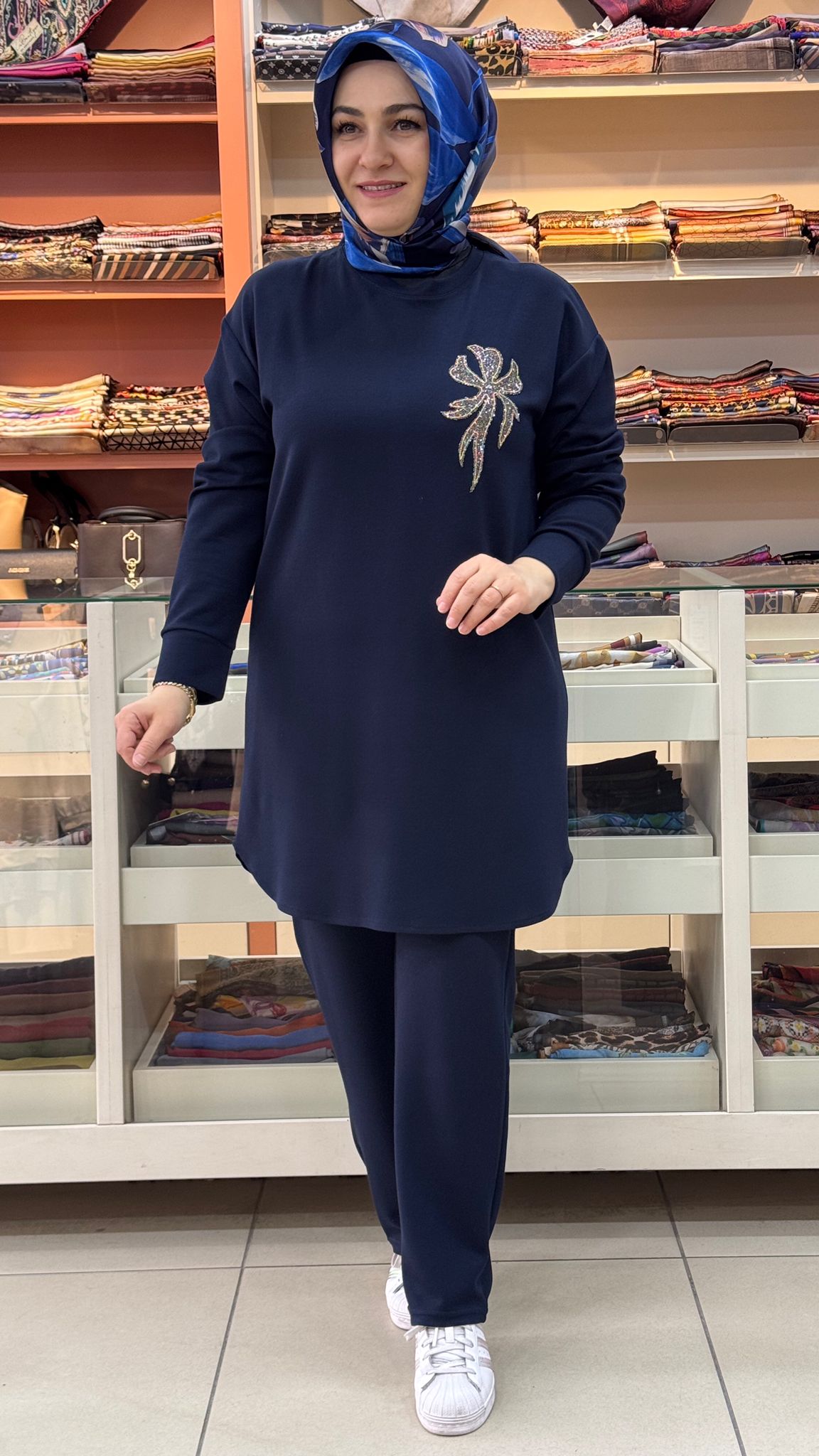 İnza Moda - Taş İşlemeli Takım Lacivert/13000