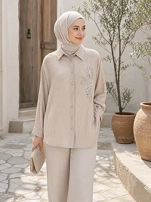 Janset - Taş İşlemeli Tunik Taş / 3946