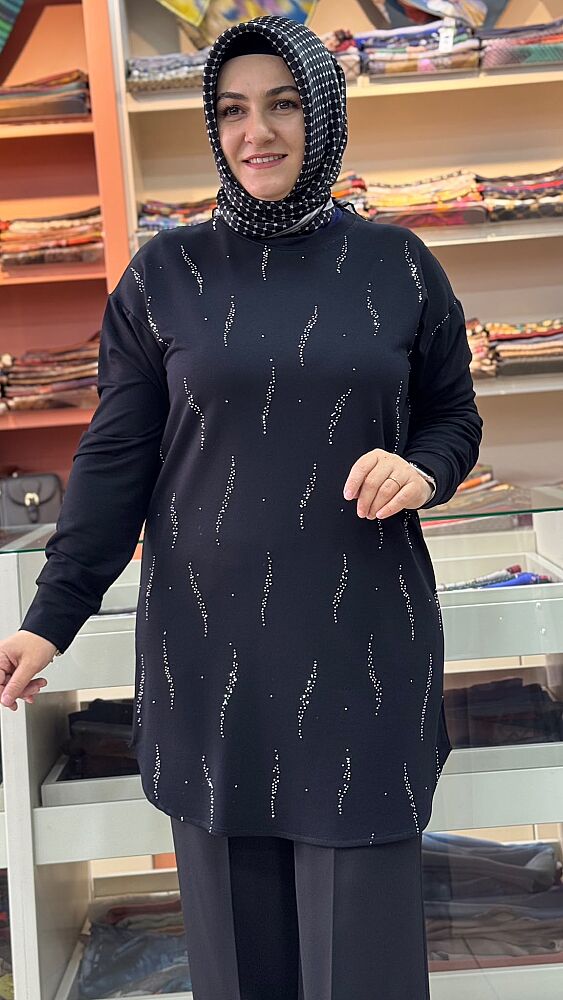 Taşlı Tunik Siyah/15301