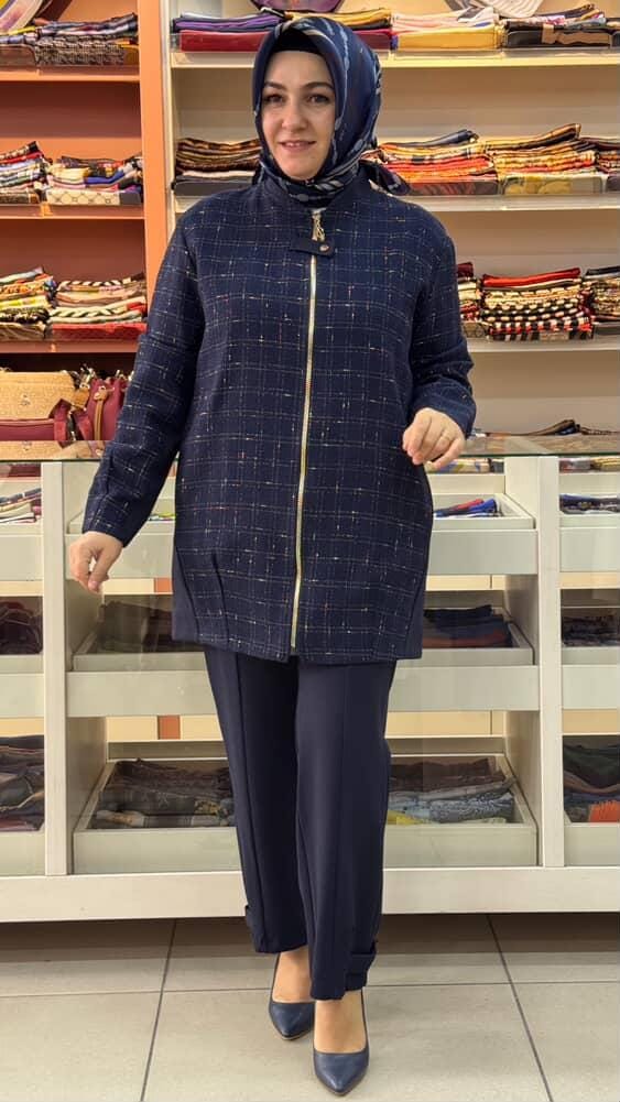 Armine Trend - Tüvit Kumaş Detaylı Takım Laicivert/6120