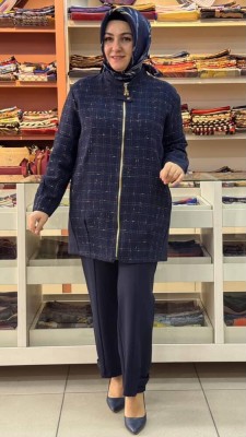 Armine Trend - Tüvit Kumaş Detaylı Takım Laicivert/6120