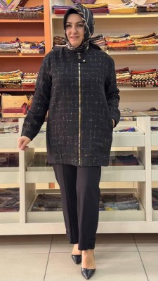 Armine Trend - Tüvit Kumaş Detaylı Takım Siyah/6120