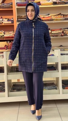 Tüvit Kumaş Detaylı Takım Laicivert/6120 - Thumbnail