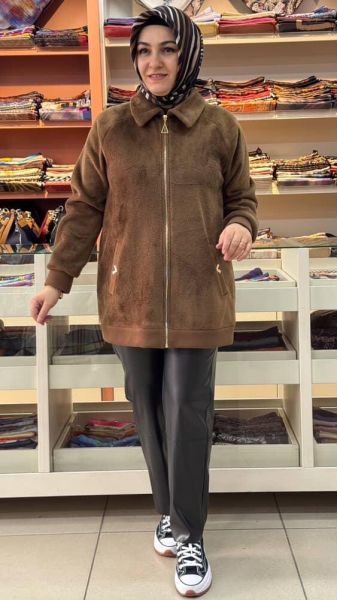 Tüy Dokulu Ceket Kap Kahve/92031